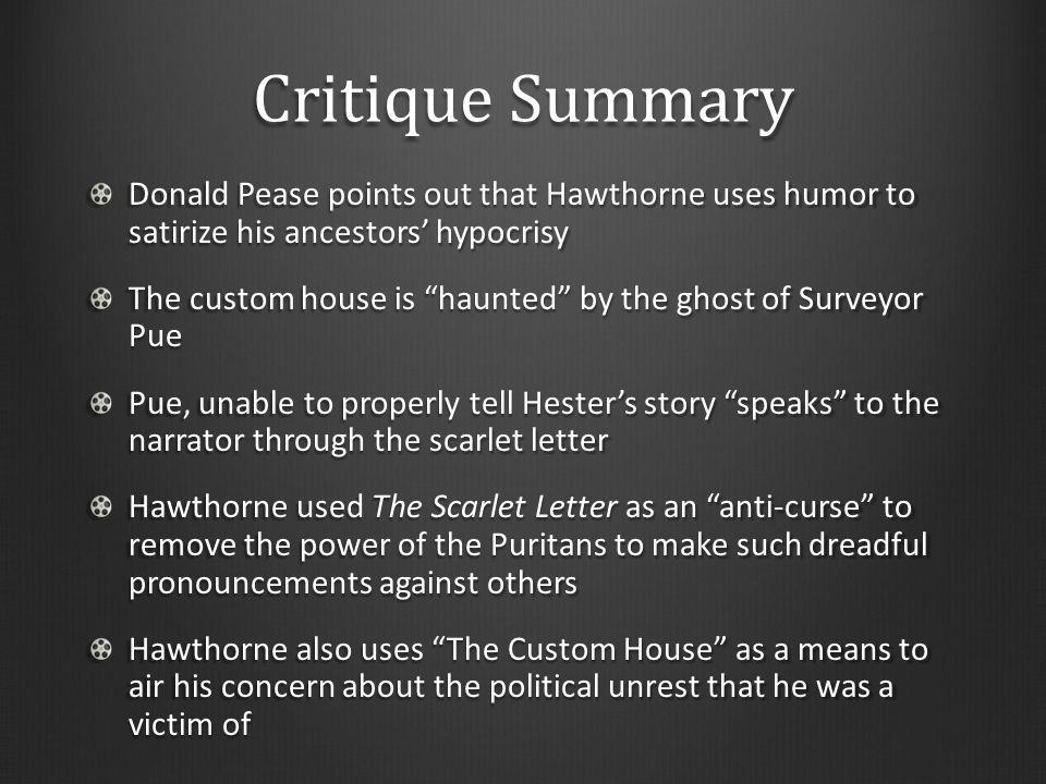 A critical response to hawthornes puritans essay